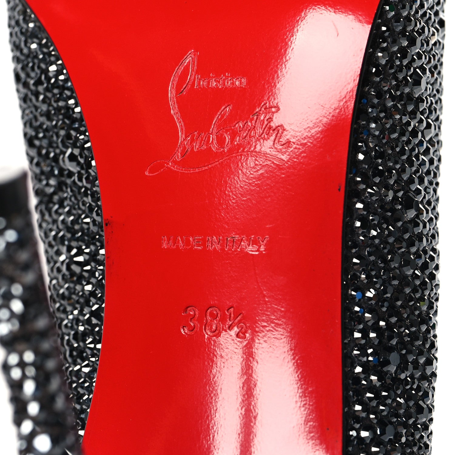 Christian Louboutin Suede Metallic Strass Fifi 100 Pumps 38.5 Silver 7 of 8