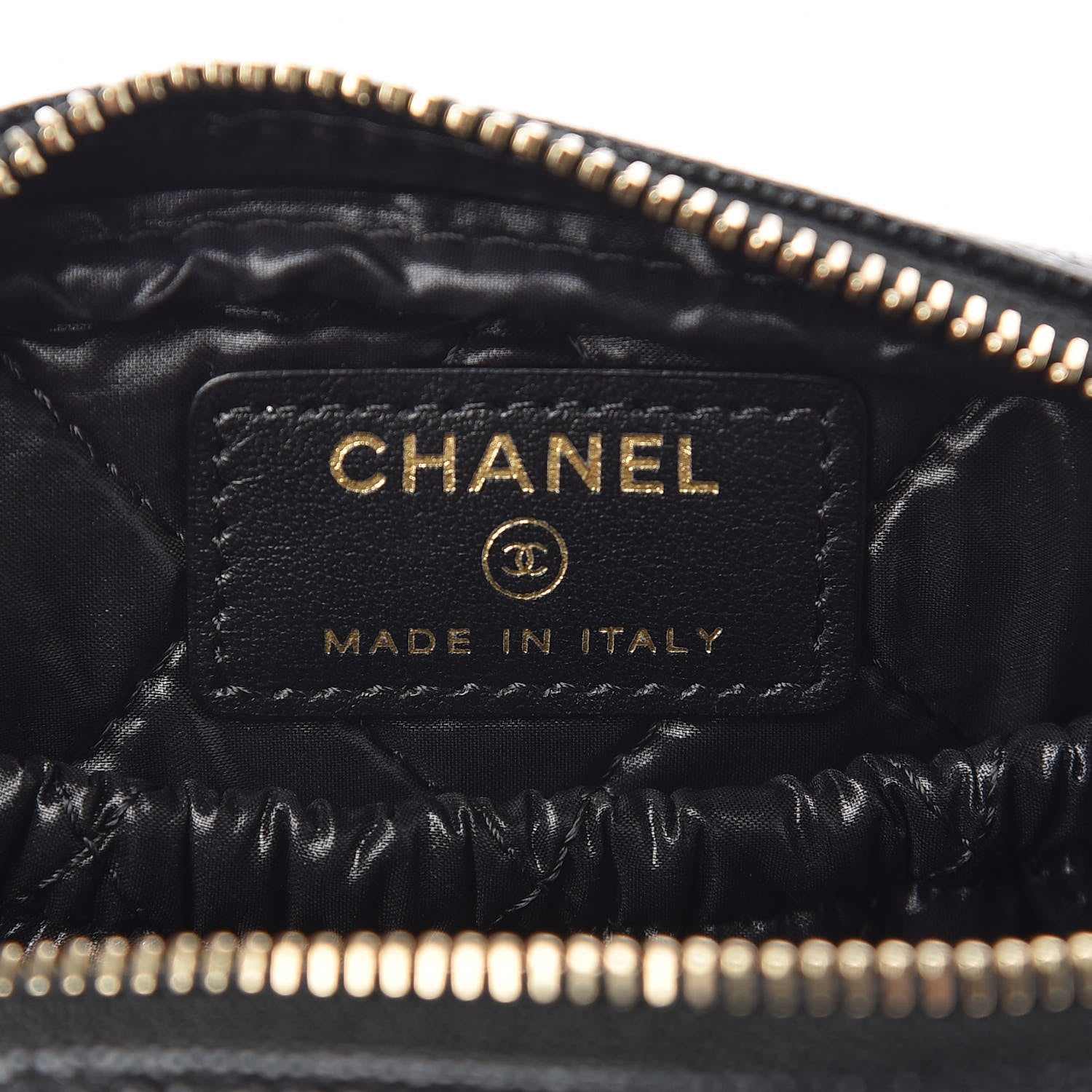 Chanel Caviar Quilted Small Curvy Pouch Cosmetic Case Black 6 of 8