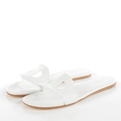 Hermes Calfskin Lisboa Sandals 38 White 3 of 8