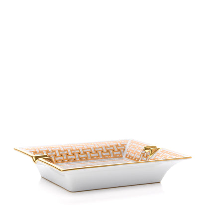 Hermes Porcelain Mosaique Au 24 Gold Ashtray 4 of 7