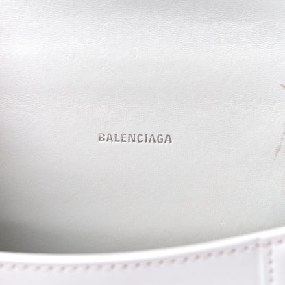 Balenciaga Box Calfskin Graffiti Logo Hourglass Top Handle Bag XS White Light Silver 5 of 16