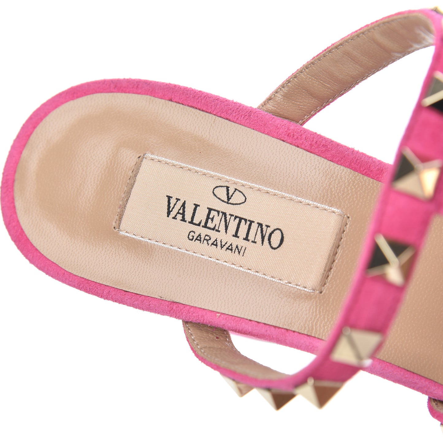 Suede Rockstud 60mm Caged Slide Sandals 37.5 Pink Orchid