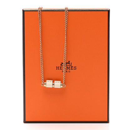 Hermes Swift Rose Gold Charniere Pendant Necklace Nata 6 of 6