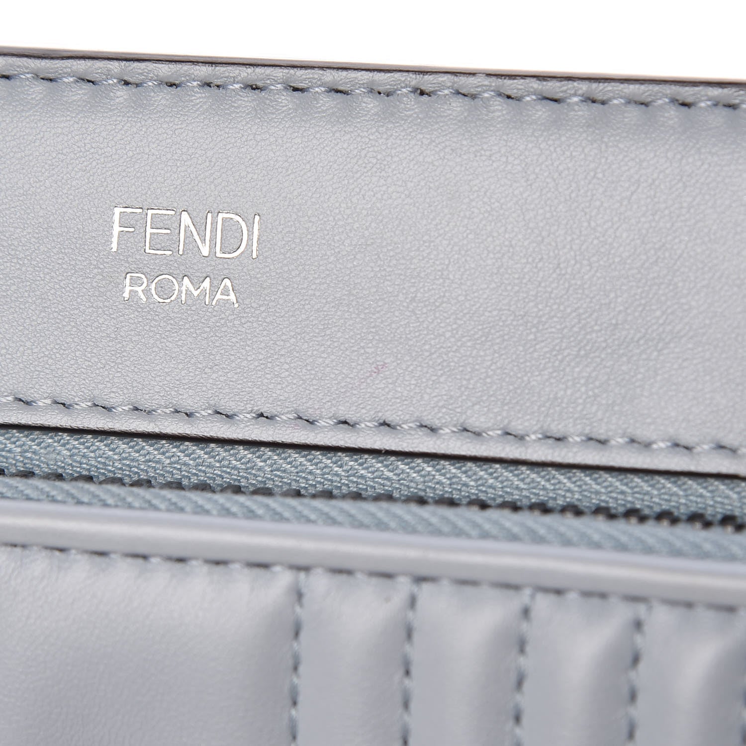 Fendi Shiny Nappa Trapuntata Chain Small DotCom Click Chain Satchel Light Blue 11 of 11