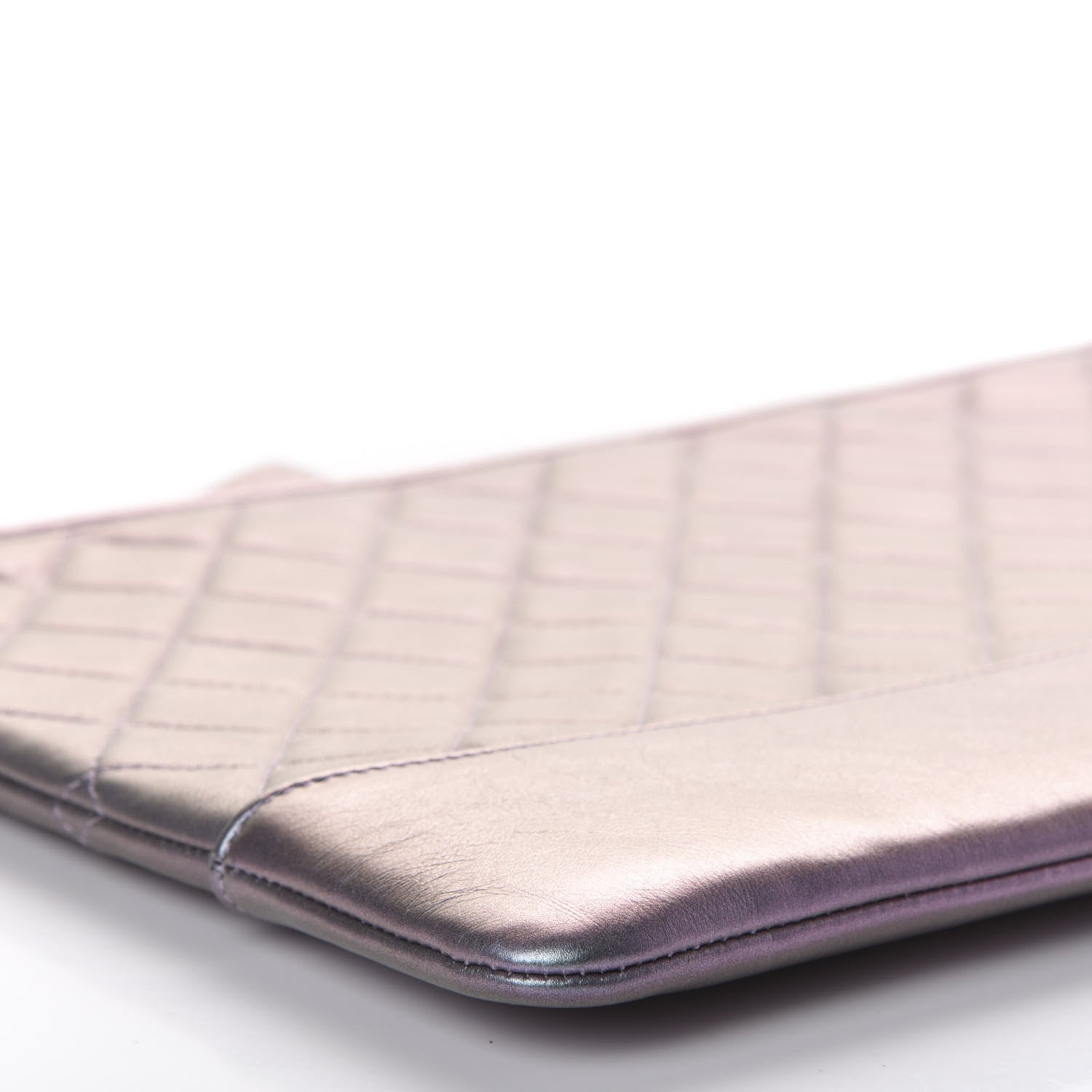 Chanel Iridescent Lambskin Quilted Large Gabrielle Cosmetic Case Light Purple 5 of 8