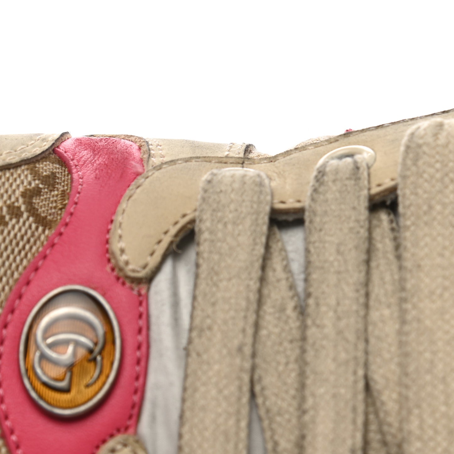 GG Monogram Nubuck Web Womens Screener Sneakers 39 New Sand Dusty Milk Pink