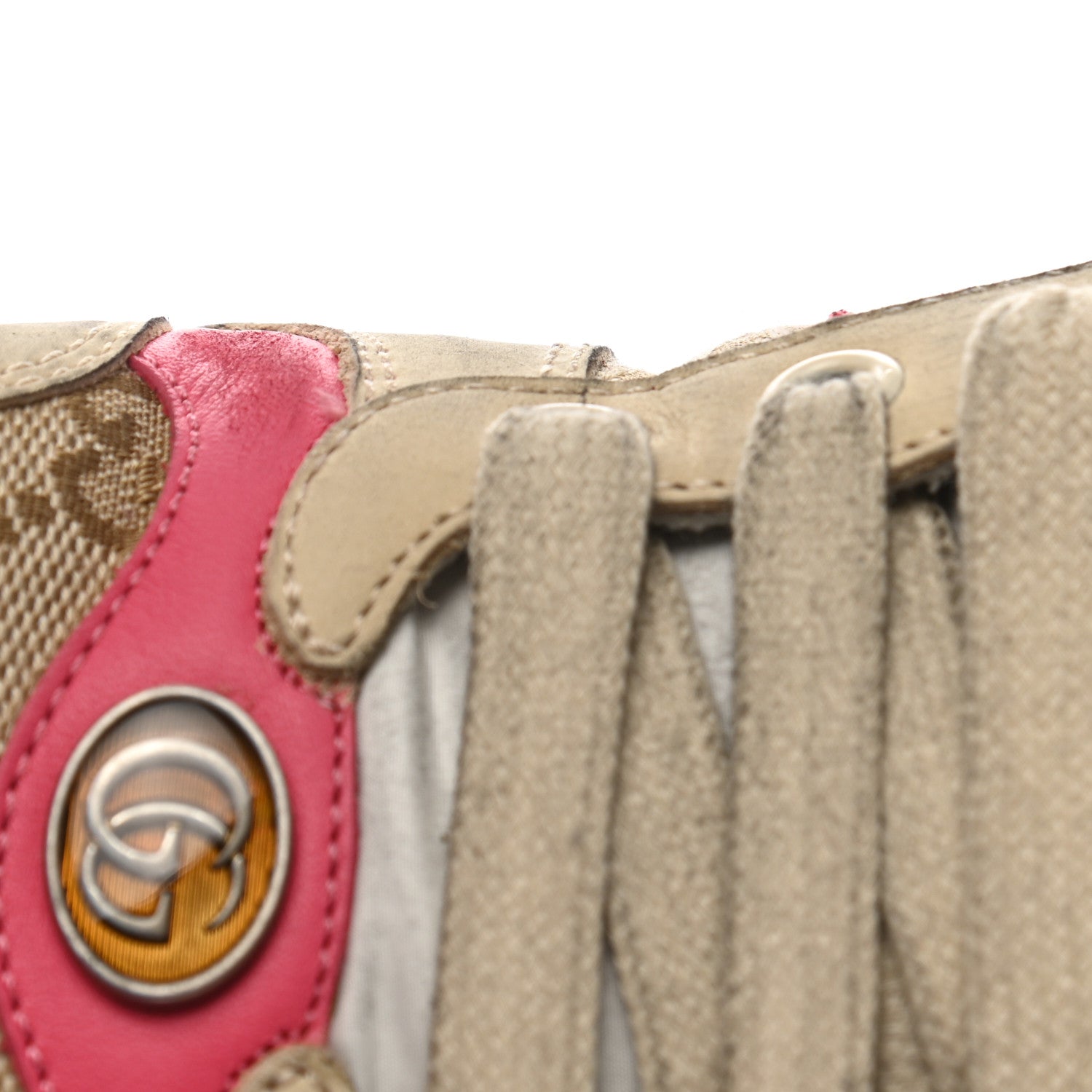 Gucci GG Monogram Nubuck Web Womens Screener Sneakers 39 New Sand Dusty Milk Pink 11 of 12