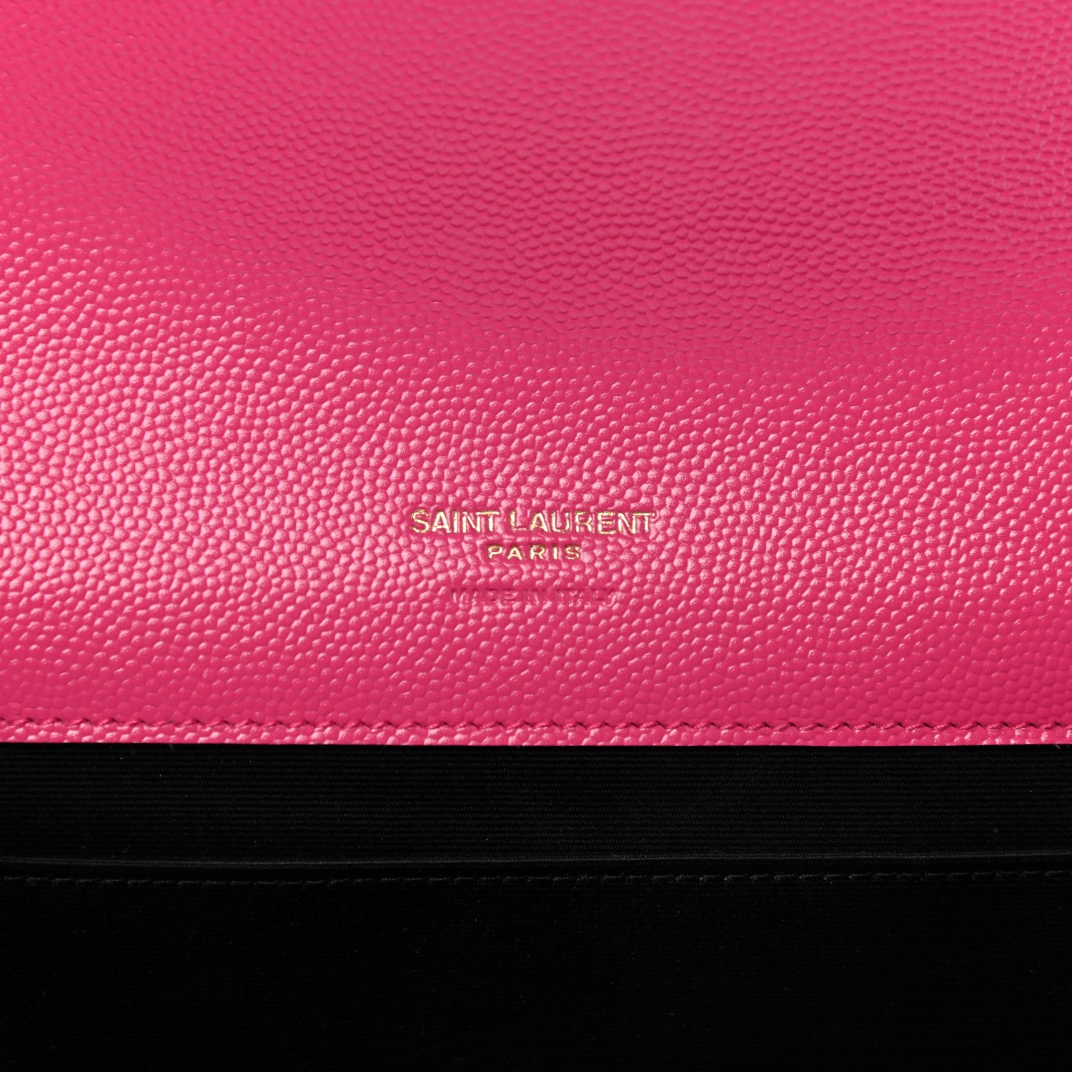 Saint Laurent Grain De Poudre Matelasse Chevron Monogram Envelope Clutch Fresh Fuxia 6 of 9