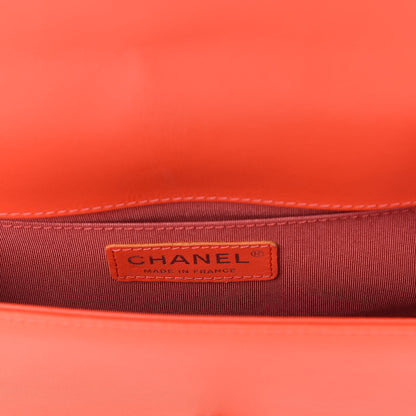 Chanel Calfskin Chevron Quilted Medium Boy Flap Coral 6 of 15