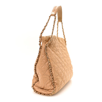 Chanel Calfskin Quilted Large Chain Me Hobo Beige 3 of 10