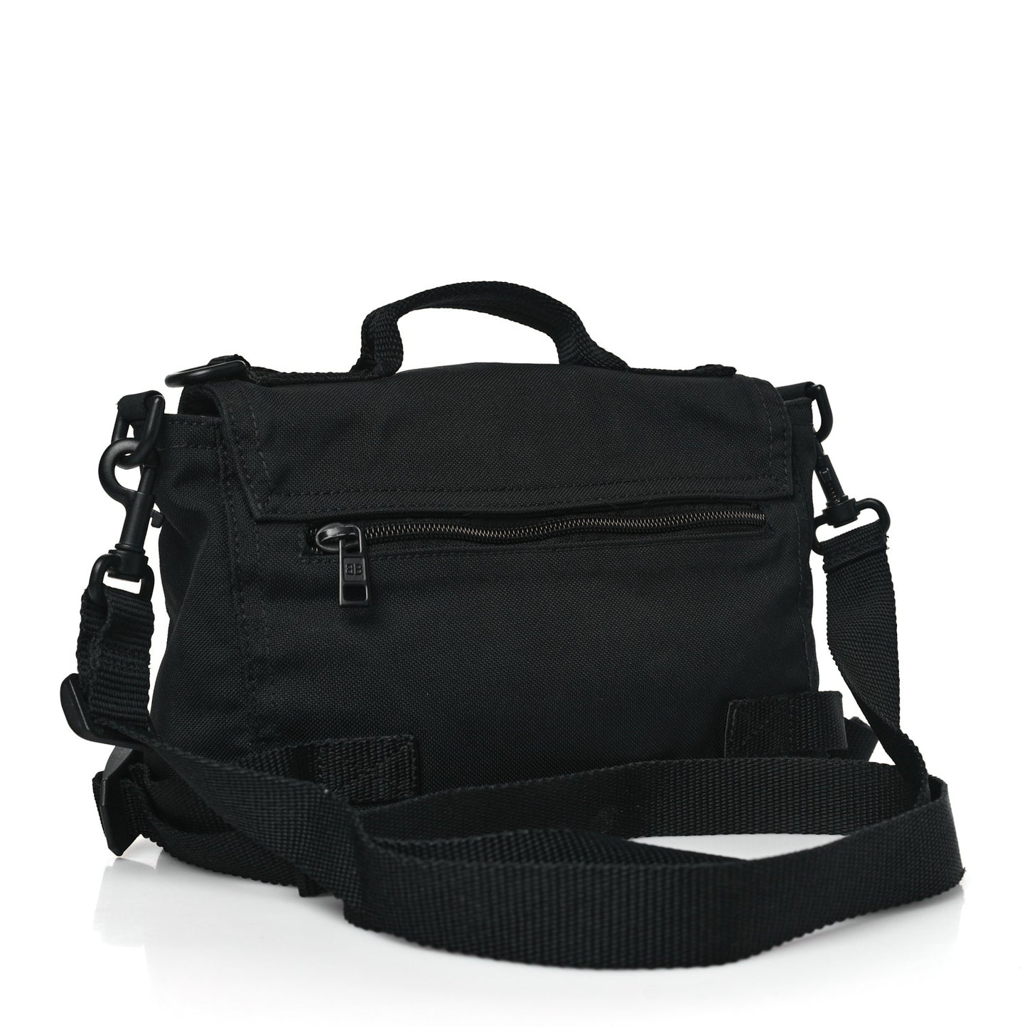 Nylon Logo Embroidered Army Messenger Bag Black