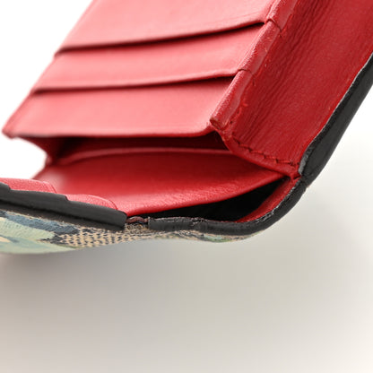 Gucci GG Supreme Monogram Blooms Card Case Wallet Beige Blue Navy Hibiscus Red 12 of 13