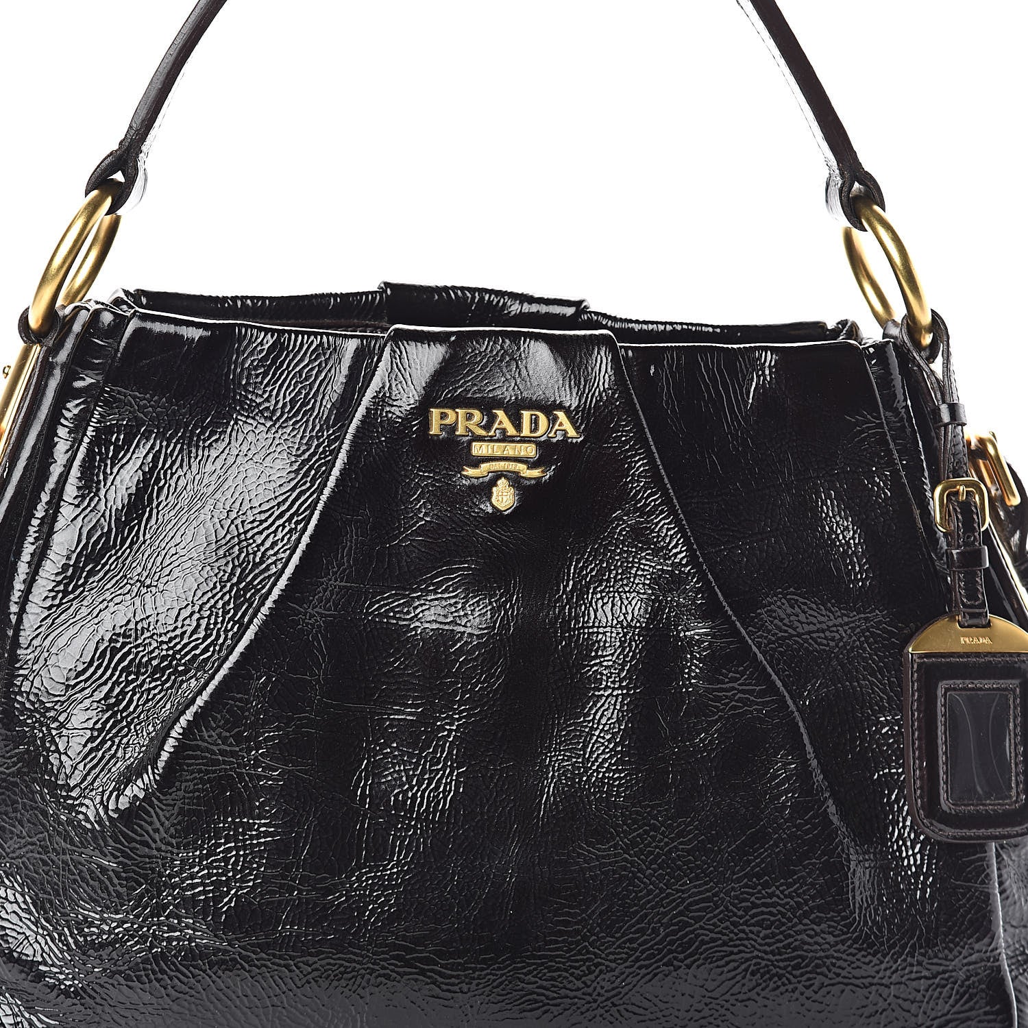 Prada Vernice Naplak Shoulder Bag Black 7 of 9