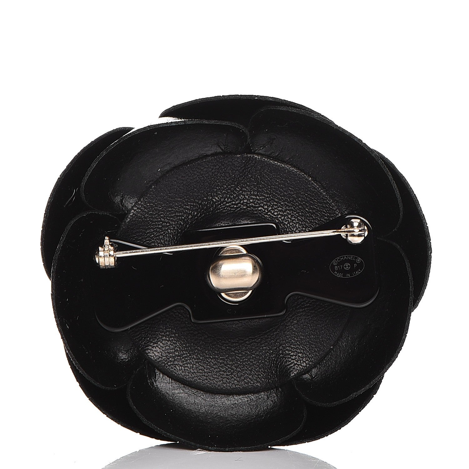 Chanel Glazed Calfskin Camellia Brooch Black 3 of 6