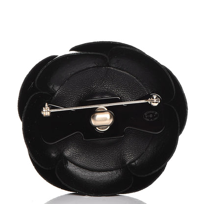 Chanel Glazed Calfskin Camellia Brooch Black 3 of 6