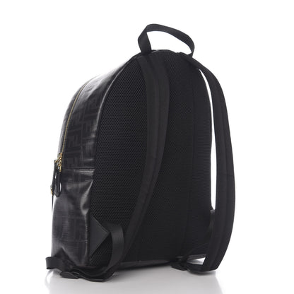 Fendi X FILA Glazed Fabric Vitello Century FF 1974 Mania Pouch Pocket Backpack Black White 2 of 9