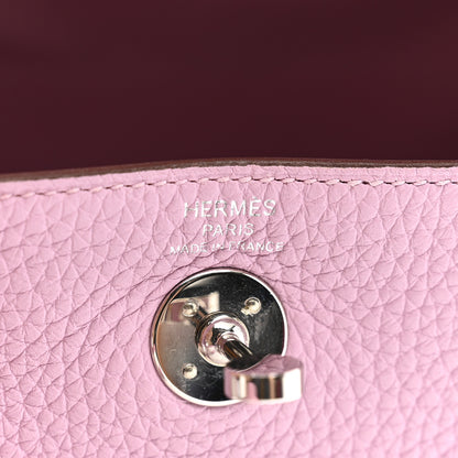 Hermes Taurillon Clemence Mini Lindy 20 Mauve Sylvestre 6 of 12