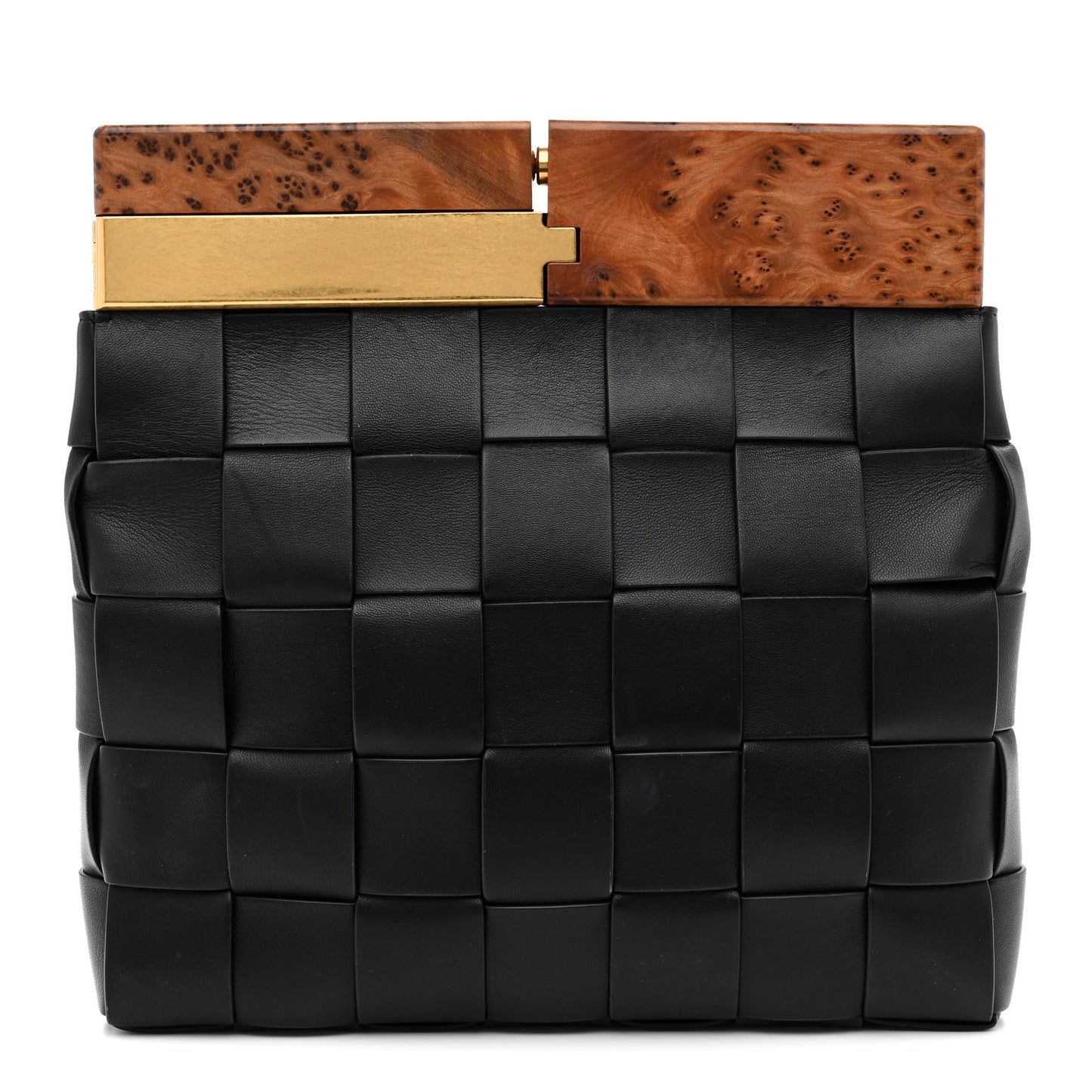 Nappa Intrecciato The Snap Clutch Black