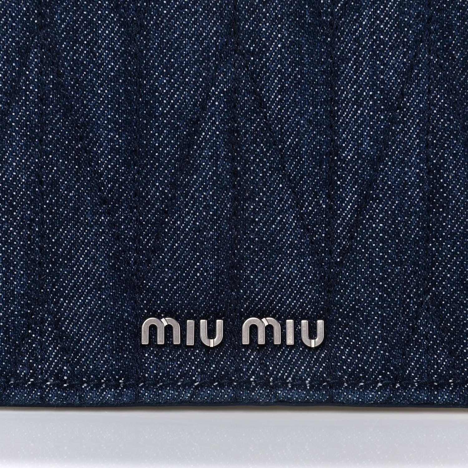 Miu Miu Denim Matelasse Crystal Embellished Lady Shoulder Bag Blue 10 of 12