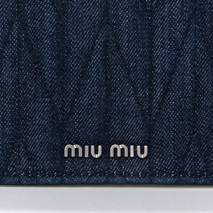 Miu Miu Denim Matelasse Crystal Embellished Lady Shoulder Bag Blue 10 of 12