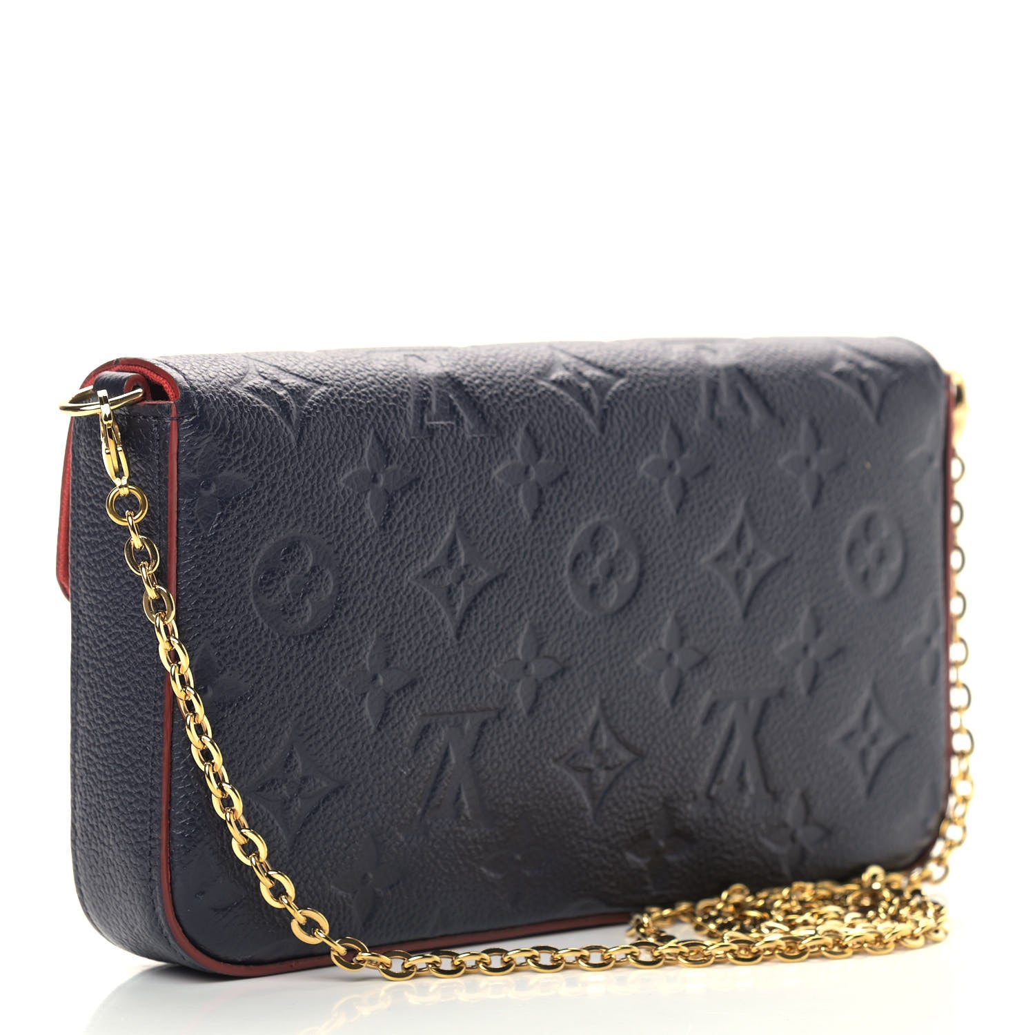 Louis Vuitton Empreinte Pochette Felicie Chain Wallet Marine Rouge 4 of 14