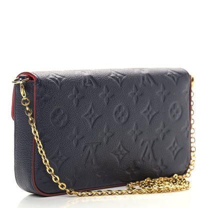 Louis Vuitton Empreinte Pochette Felicie Chain Wallet Marine Rouge 4 of 14