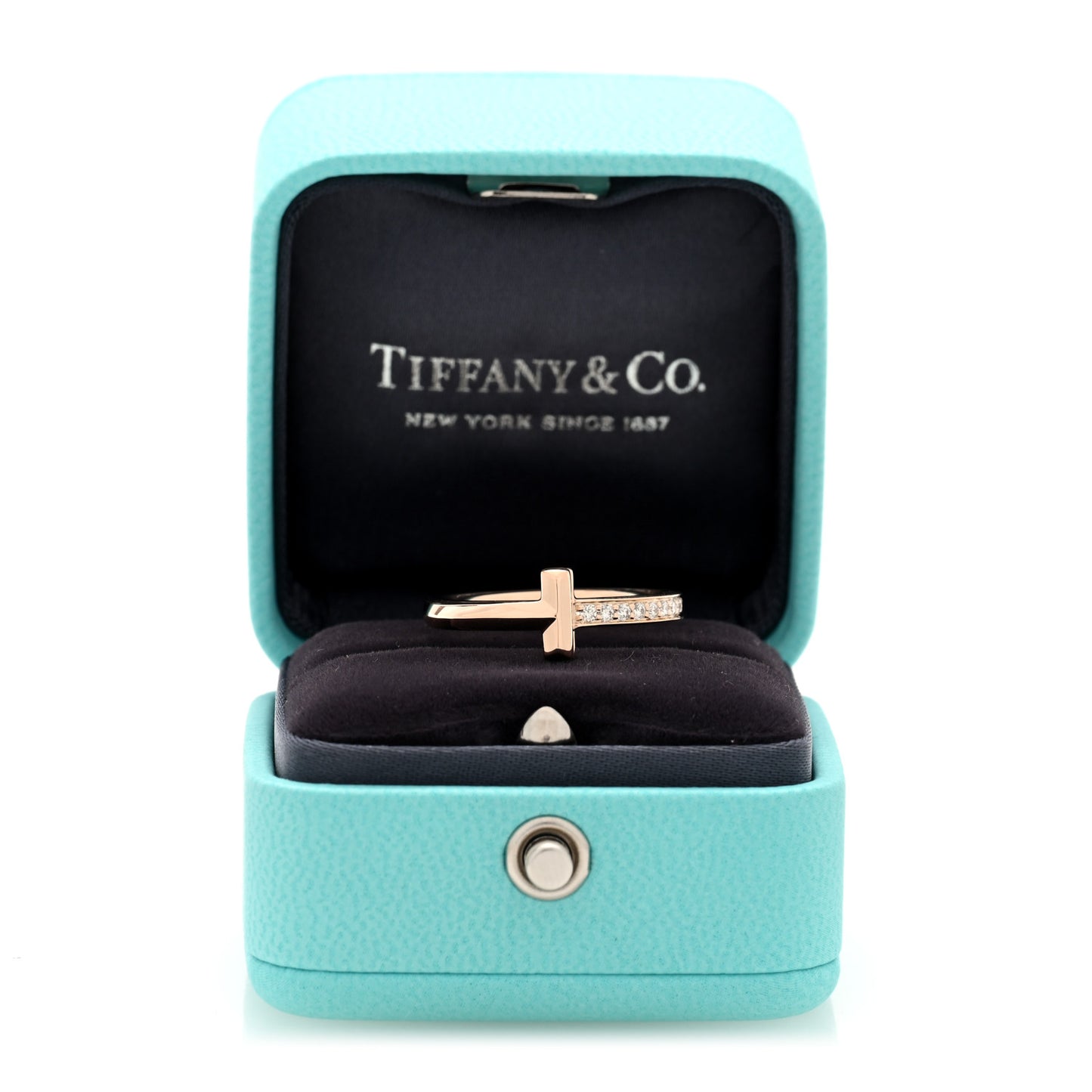 18K Rose Gold Diamond 2.5mm T T1 Ring 54 7