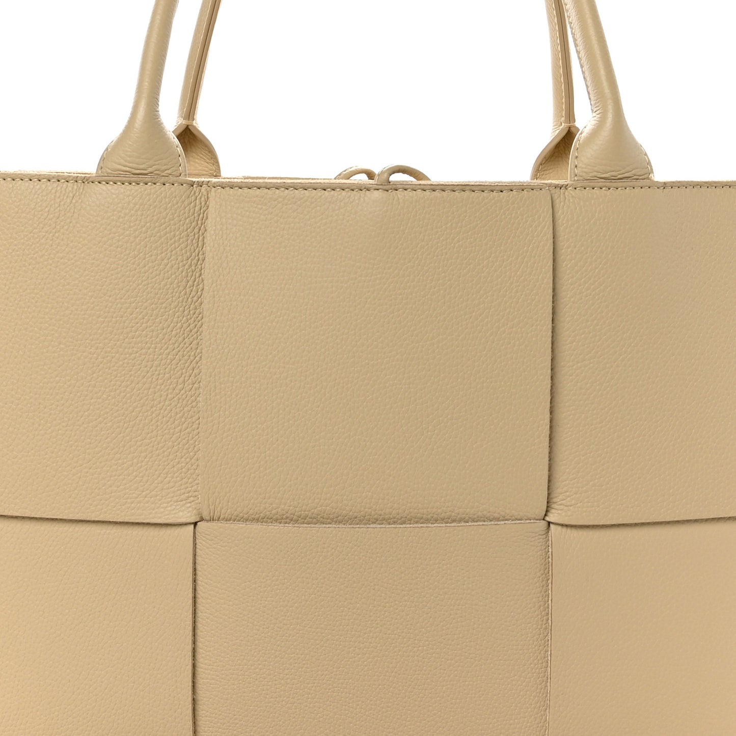 Grained Calfskin Intrecciato Medium Arco Tote Porridge