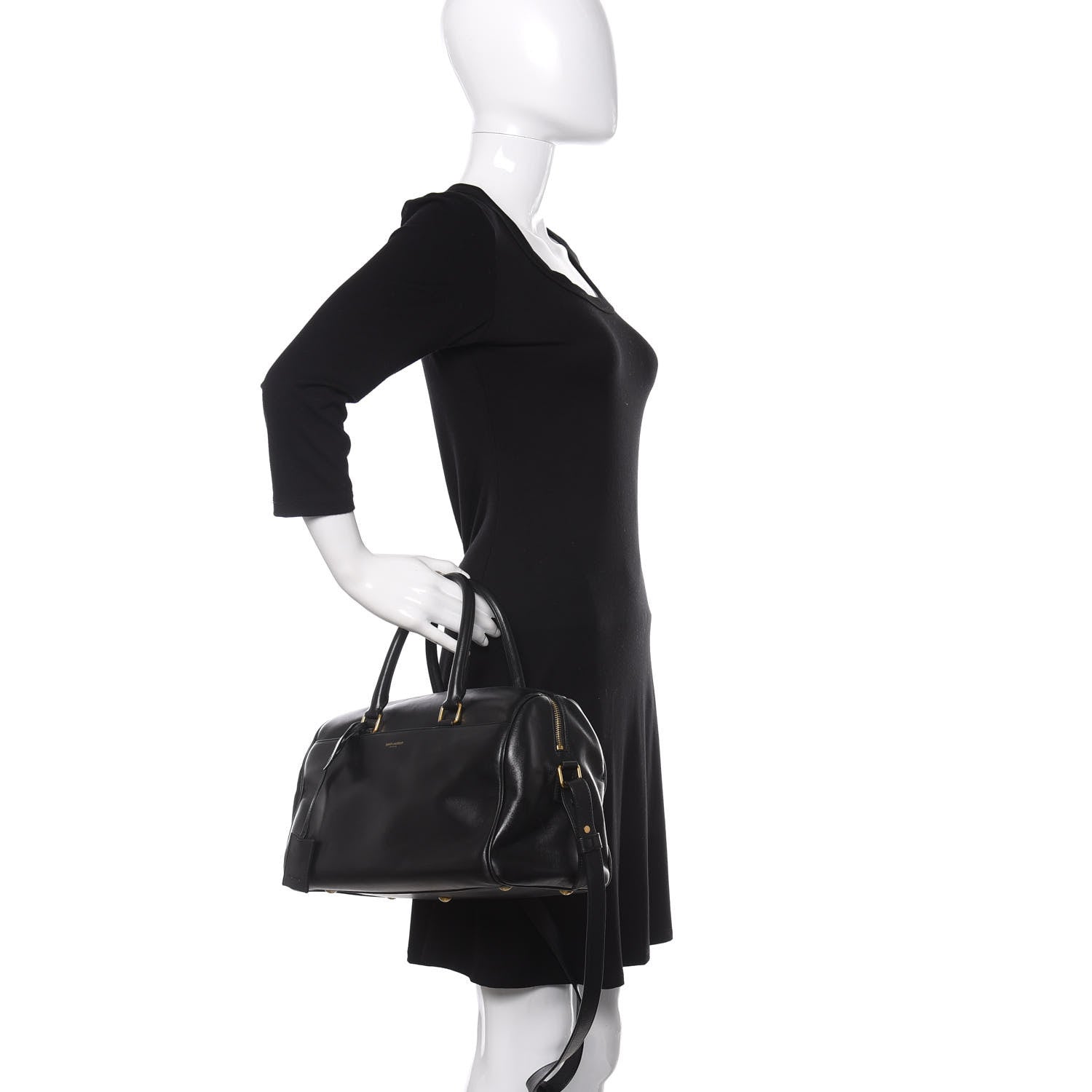 Saint Laurent Calfskin Classic Duffle 6 Black 2 of 19