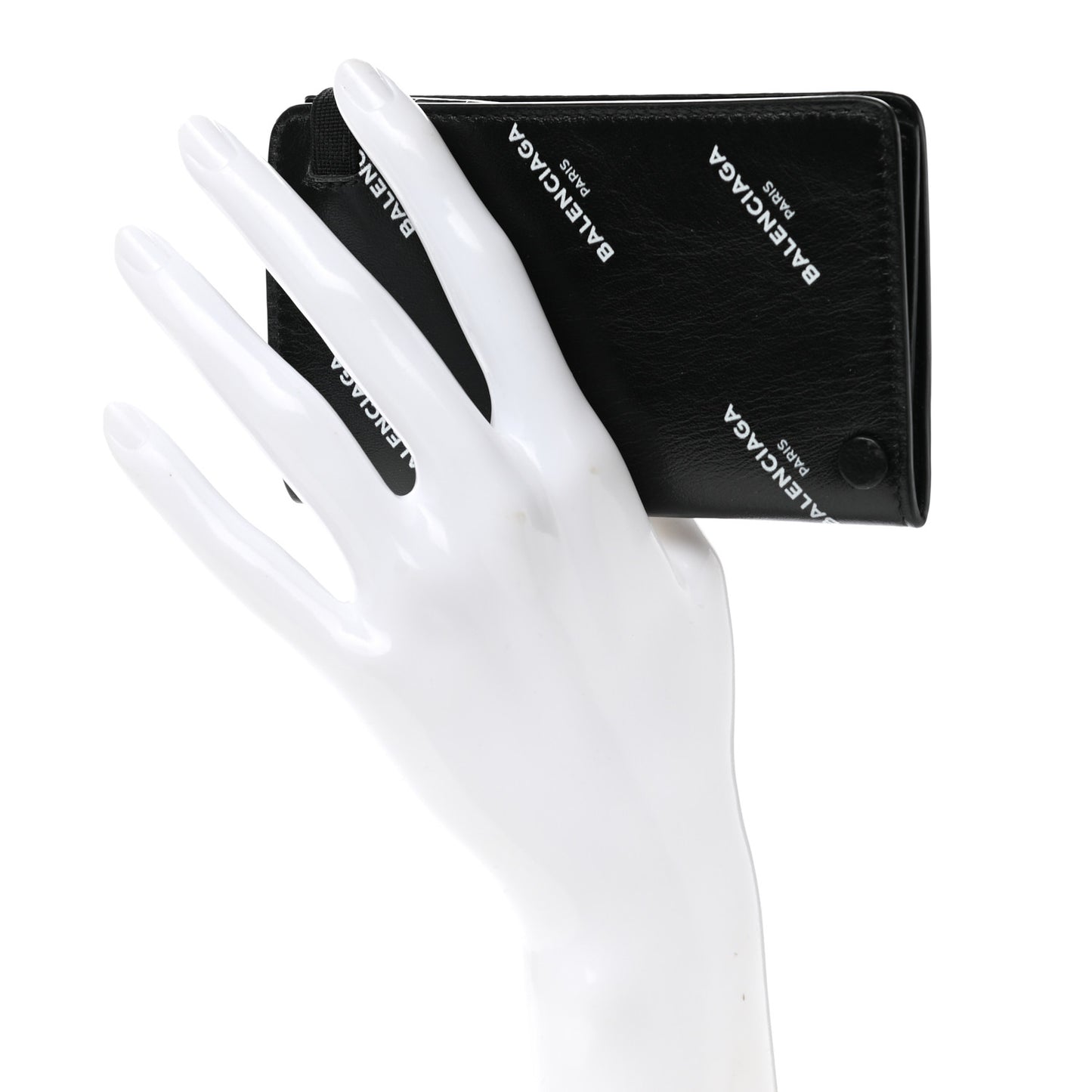 Lambskin Allover Logo Vertical Card Case Black