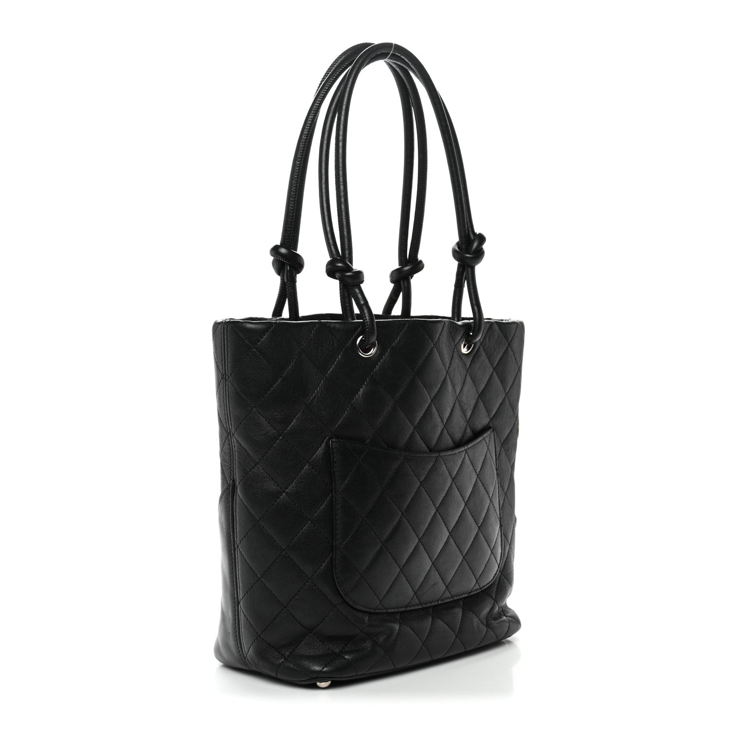 Chanel Calfskin Quilted Medium Cambon Tote Black White 3 of 15