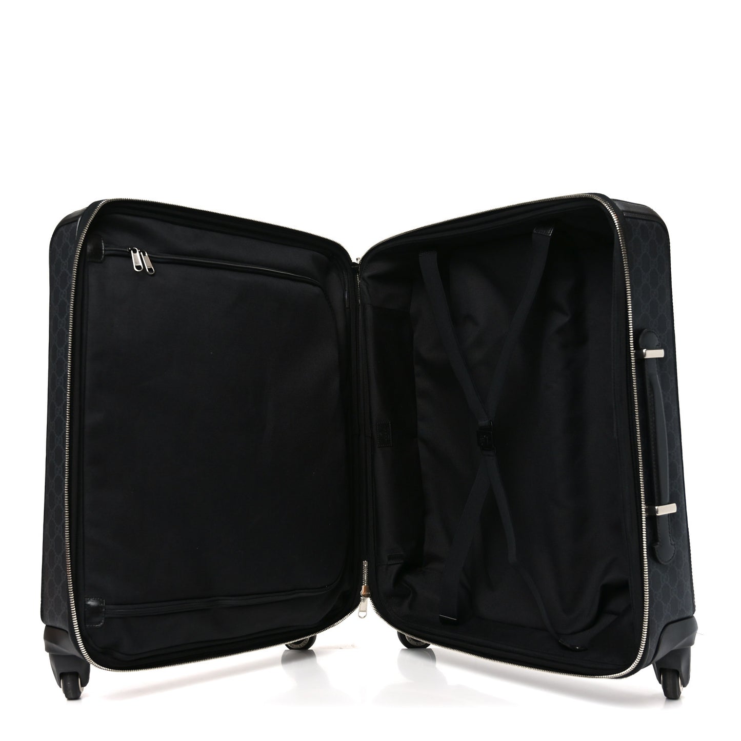 GG Supreme Monogram Azalea Calfskin Retro Interlocking G Small Savoy Cabin Trolley Black