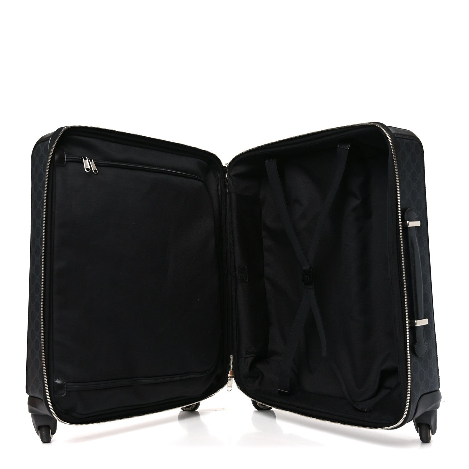 Gucci GG Supreme Monogram Azalea Calfskin Retro Interlocking G Small Savoy Cabin Trolley Black 4 of 9
