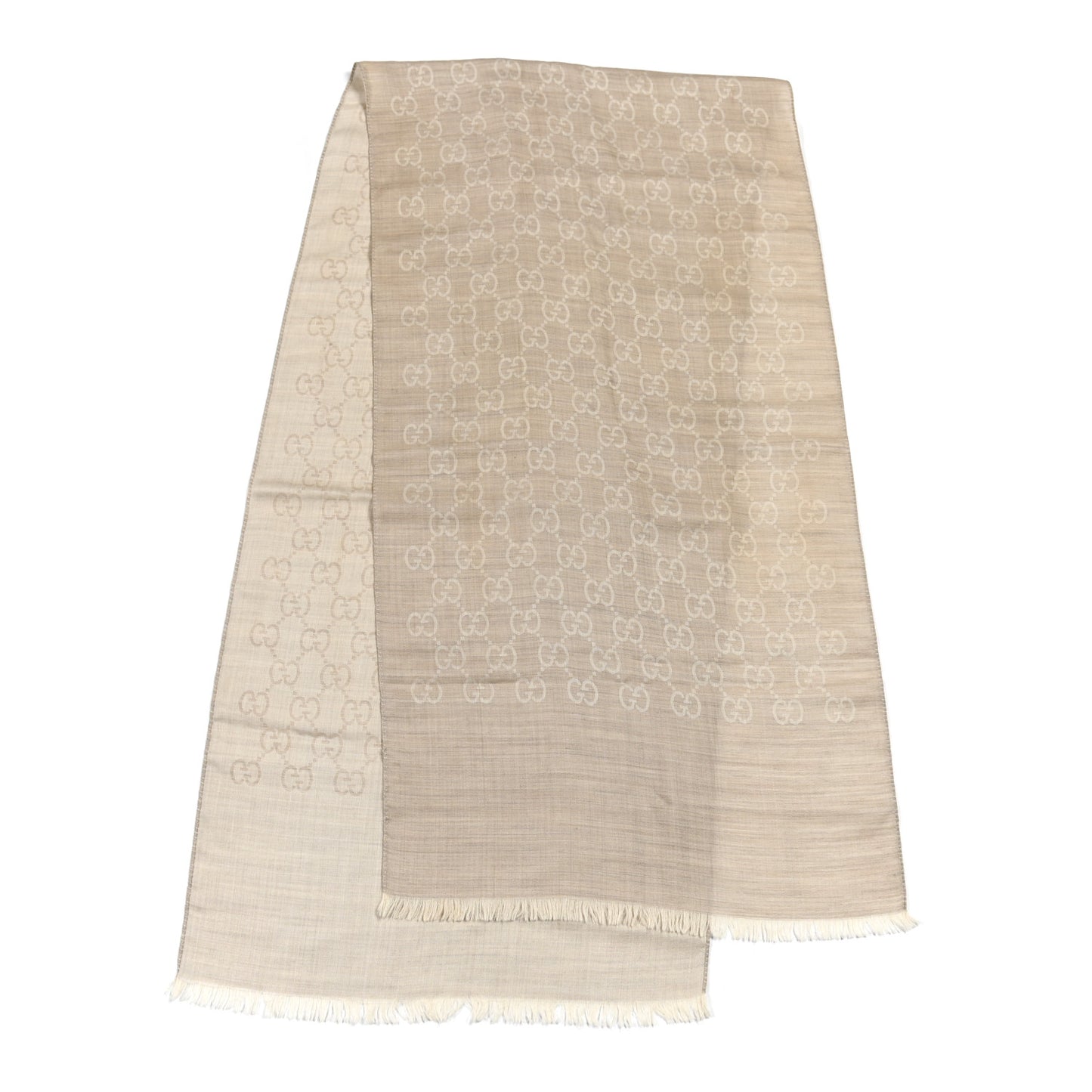 Wool Silk GG Monogram GGNat Scarf Sand