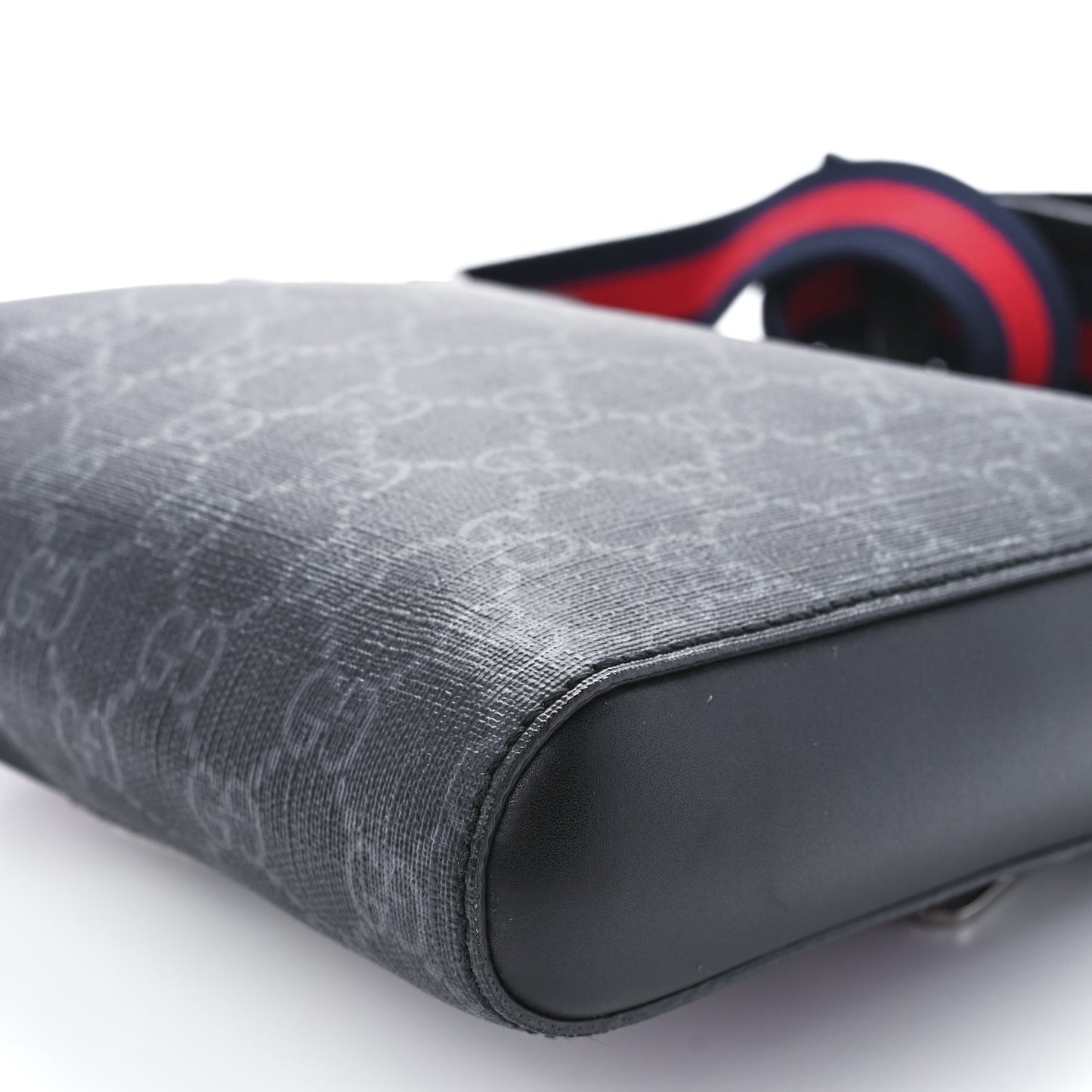GG Supreme Monogram Night Courrier Flat Messenger Bag Black Multicolor