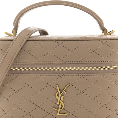 Saint Laurent Lambskin Quilted Mini Gaby Vanity Case Dark Toffee 8 of 10