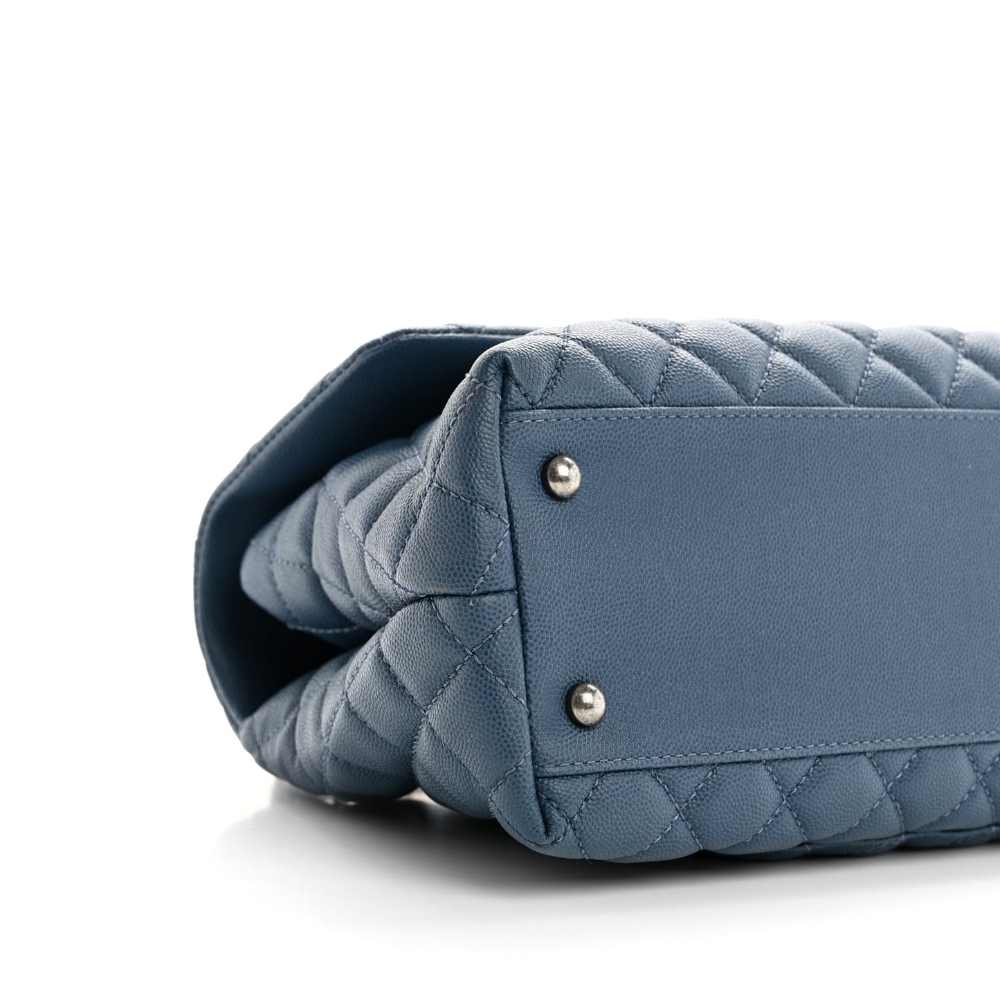 Caviar Quilted Small Coco Handle Flap Blue