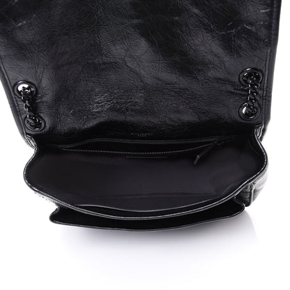 Saint Laurent Crinkled Calfskin Matelasse Monogram Medium Niki Chain Satchel Black 4 of 4