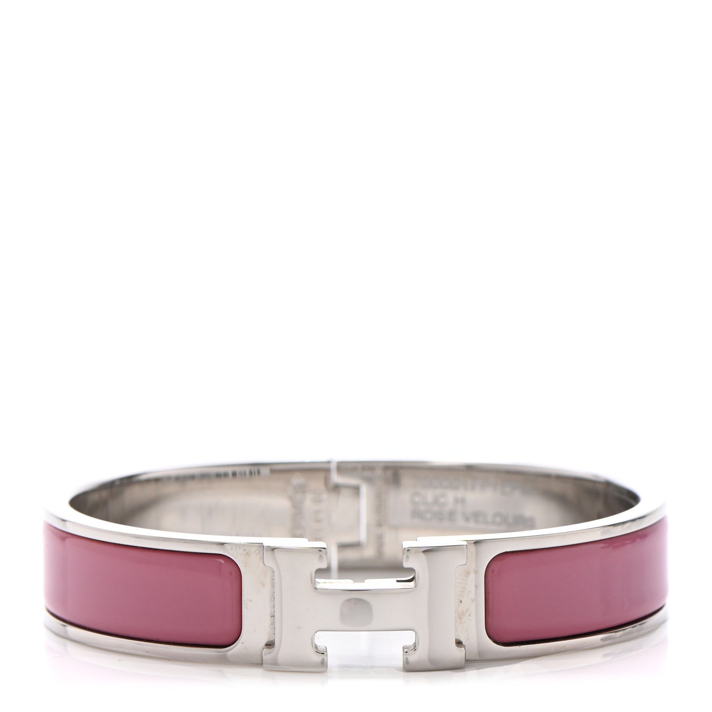 Enamel Narrow Clic Clac H Bracelet PM Rose Velours