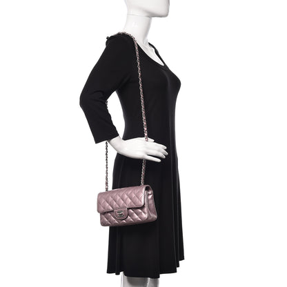 Chanel Metallic Calfskin Quilted Mini Rectangular Flap Pink 2 of 9