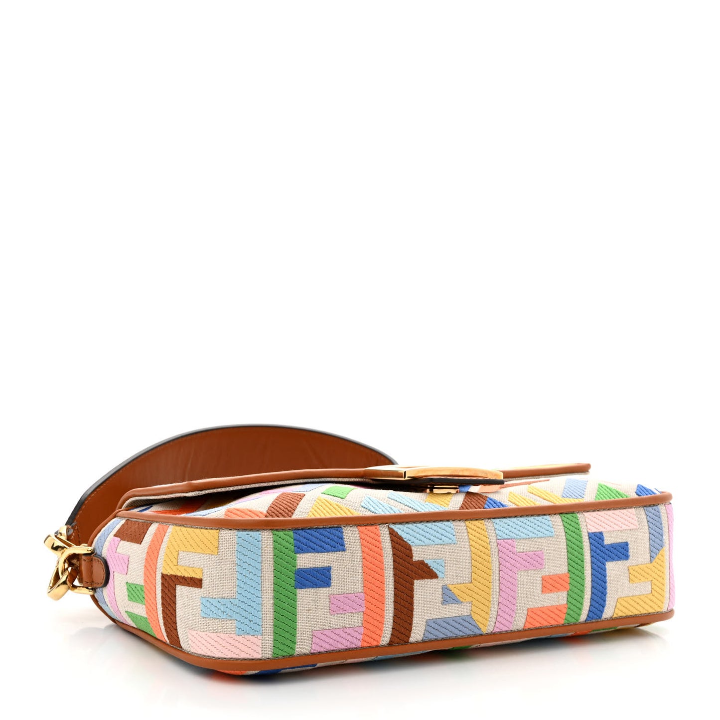 Kuban Canvas Vitello King FF Embroidered Baguette Grezzo Multicolor