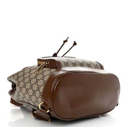 Gucci GG Supreme Monogram Azalea Calfskin Retro Interlocking G Buckle Backpack Beige Ebony Brown Sugar 4 of 12