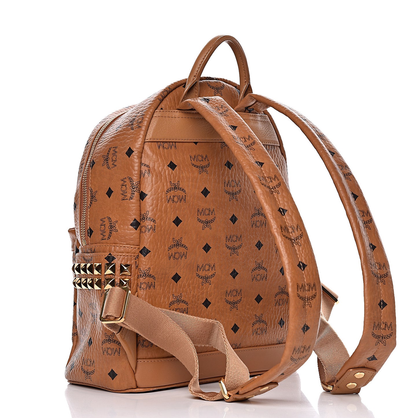 Visetos Small Side Stud Stark Backpack Cognac