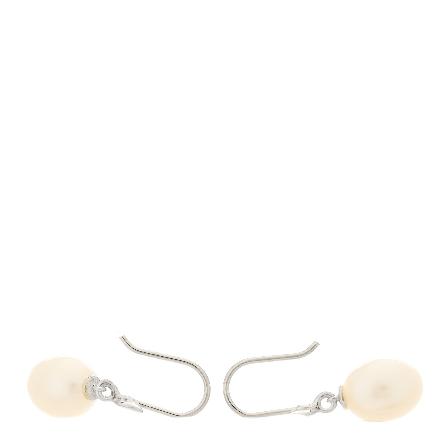 Tiffany Sterling Silver Freshwater Cultured Pearl Paloma Picasso Olive Leaf Drop Earrings 3 of 4