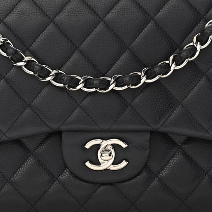 Chanel Caviar Quilted Jumbo Double Flap Navy Blue 8 of 11