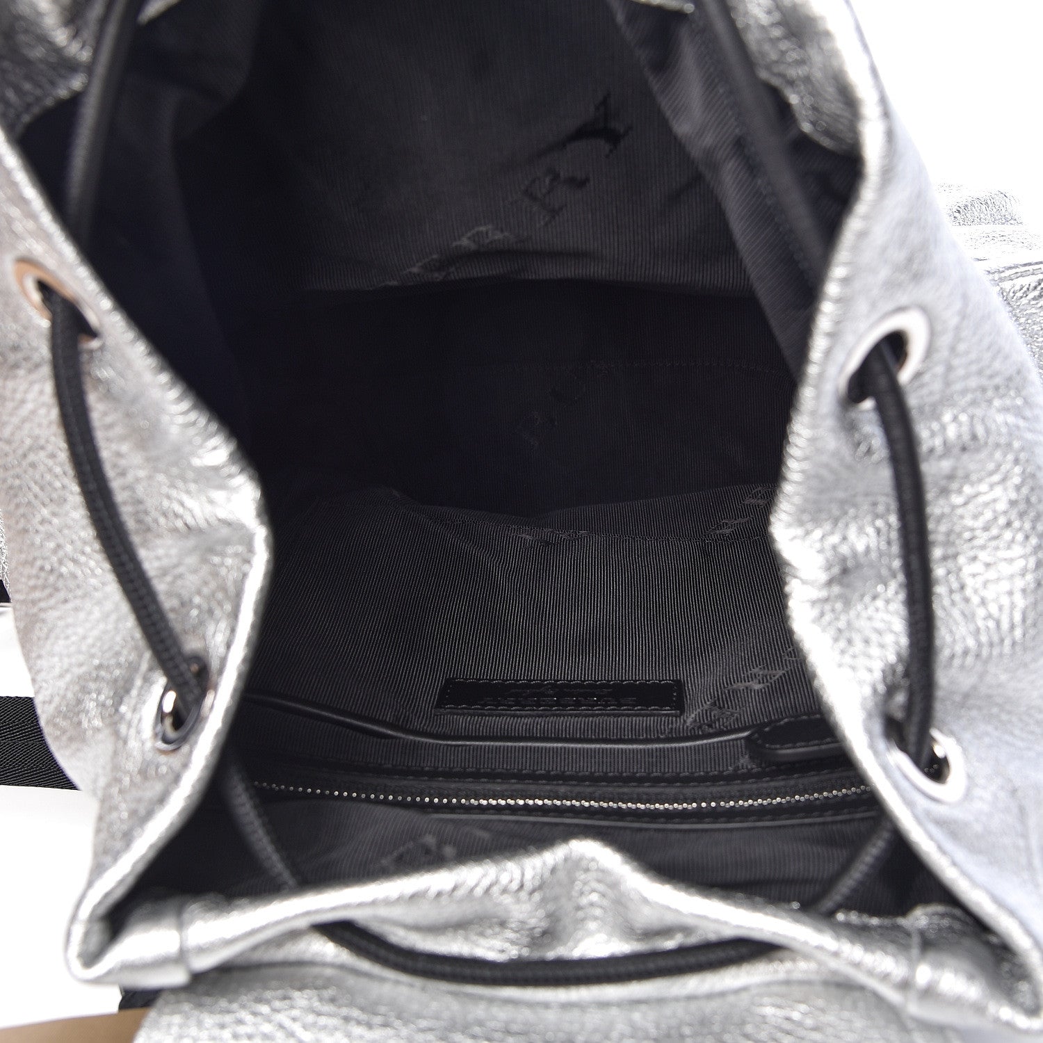 Burberry Metallic Deerskin Medium Rucksack Backpack Silver 5 of 9