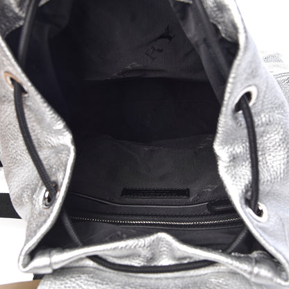 Burberry Metallic Deerskin Medium Rucksack Backpack Silver 5 of 9