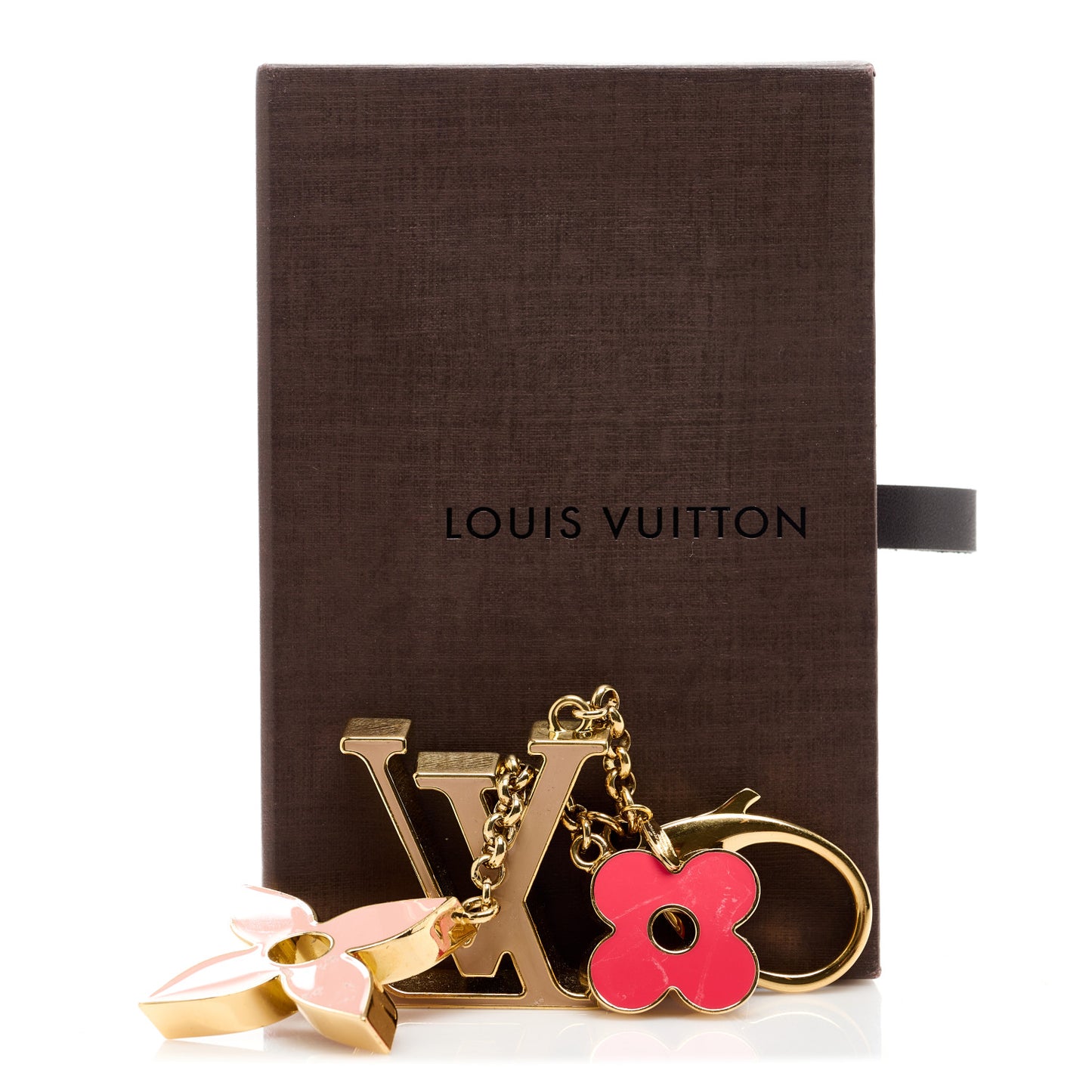 Fleur De Monogram Bag Charm Pink