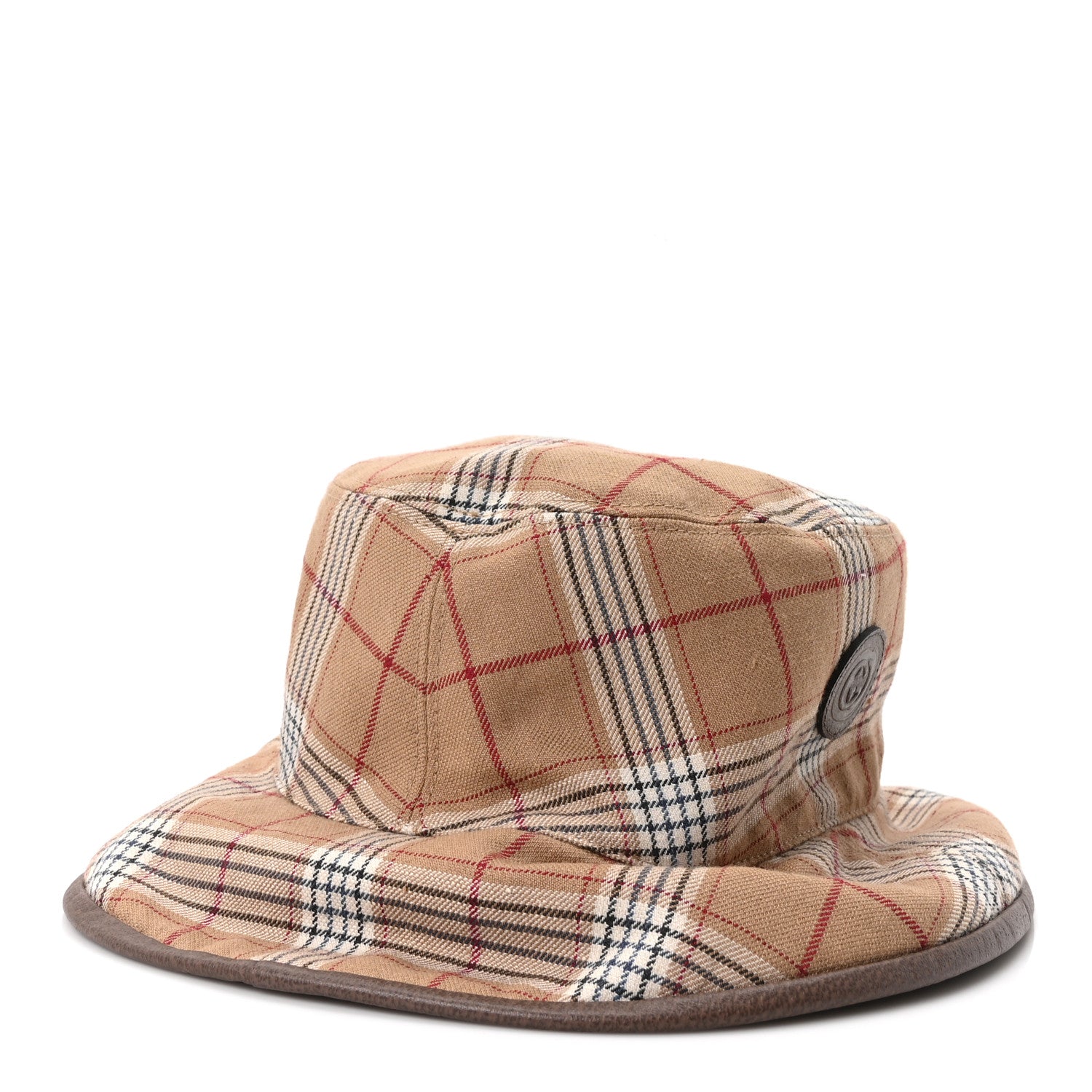 Gucci Monogram Plaid Bob Double Back Reversible Bucket Hat Beige 3 of 10