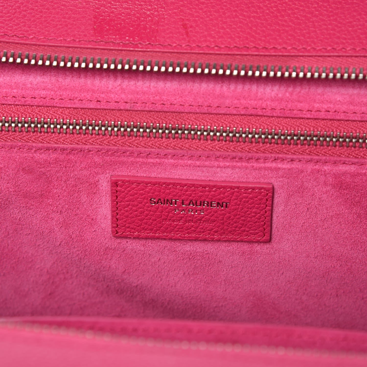 Saint Laurent Grained Calfskin Small Cabas Rive Gauche Bubblegum 6 of 10
